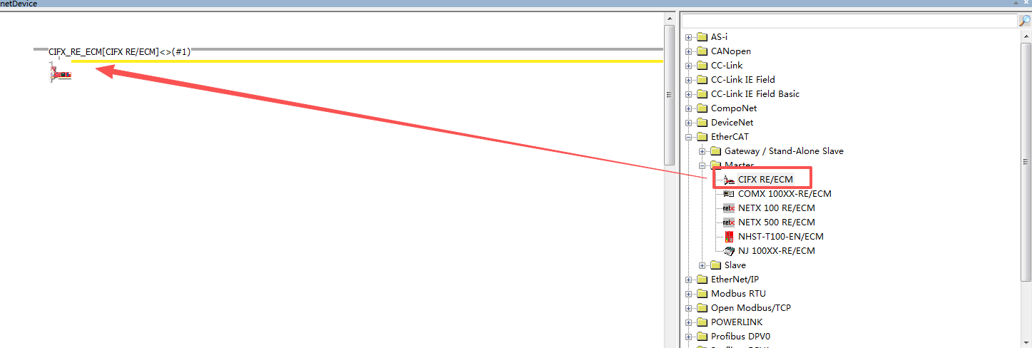 How do I complete the EtherCAT configuration of the EC5R-1616B on a Hilscher CIFX 50-RE board?